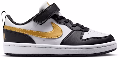 (Preschool) Nike Court Borough Low Recraft Black White Metallic Gold DV5457-008 (Preschool) Nike Court Borough Low Recraft Black White Metallic Gold DV5457-008