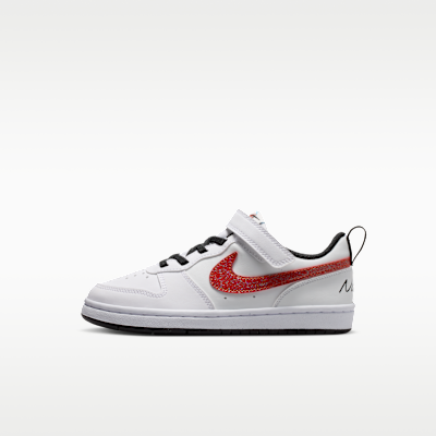 (Preschool) Nike Court Borough Low White/Picante Red/Barely Volt/Currant Blue IR1529-100