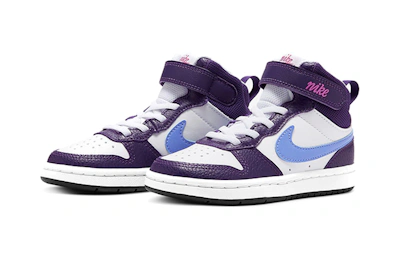 (Preschool) Nike Court Borough Mid 2 'Purple White Blue'