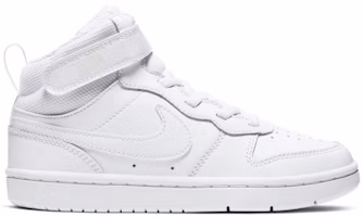 (Preschool) Nike Court Borough Mid 2 PSV 'Triple White' CD7783-100 (Preschool) Nike Court Borough Mid 2 PSV 'Triple White' CD7783-100