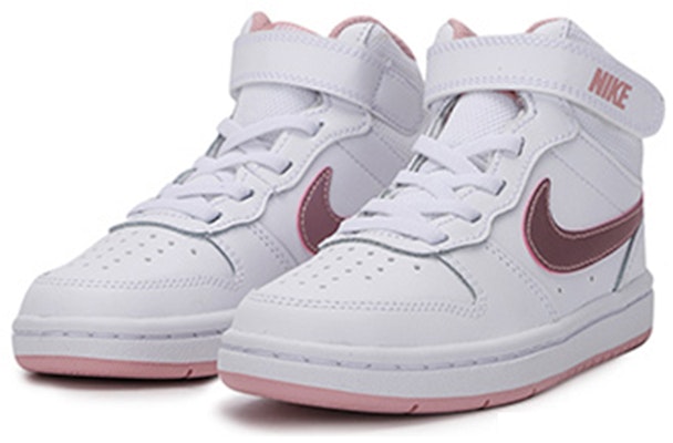 (Preschool) Nike Court Borough Mid 2 PSV 'White Pink Glaze' CD7783-105 Lookbook (Preschool) Nike Court Borough Mid 2 PSV 'White Pink Glaze' CD7783-105