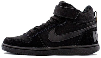 (Preschool) Nike Court Borough Mid 'Triple Black' 870026-001 (Preschool) Nike Court Borough Mid 'Triple Black' 870026-001