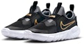 Lookbook (PS) Nike Flex Runner 2 'Hitam Emas Metalik' DJ6040-007