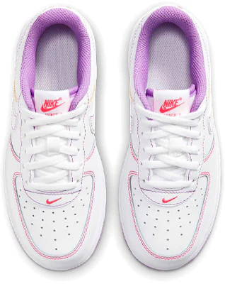 中童 Nike Air Force 1 Low 拼接復古休閒 低筒 兒童運動鞋 白紫 Shop 中童 Nike Air Force 1 Low 拼接復古休閒 低筒 兒童運動鞋 白紫