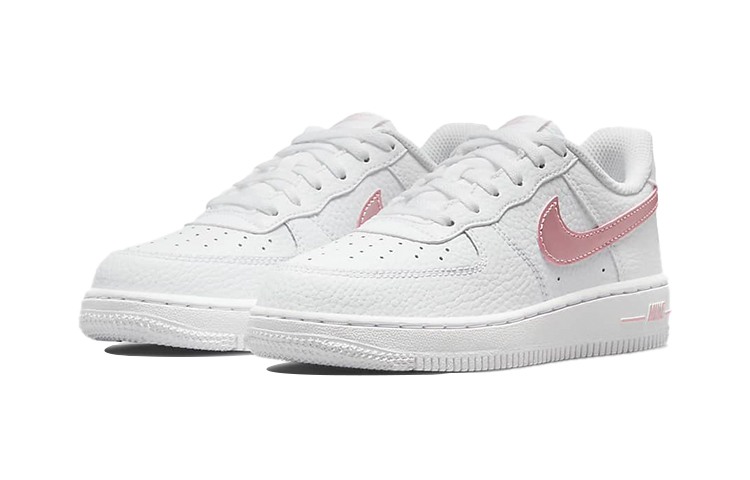 Lookbook 中童 Nike Air Force 1 Low 耐磨防滑 低筒 板鞋 白粉紅色