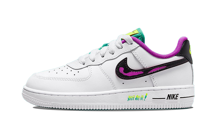 Buy (Preschool) Nike Force 1 LV8 'Just Do It! - White Vivid Purple' DX3942-100