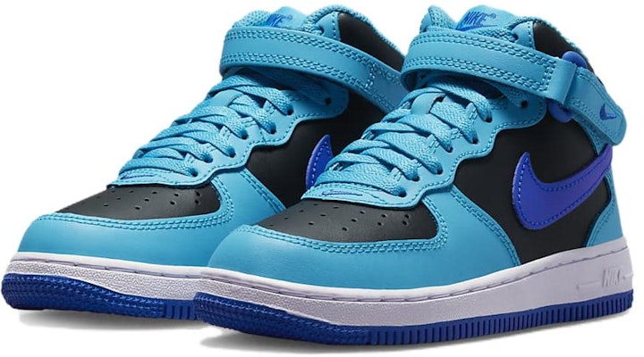 (Preschool) Nike Force 1 Mid LE 'Blue Lightning Black' DH2934-400 Lookbook (Preschool) Nike Force 1 Mid LE 'Blue Lightning Black' DH2934-400