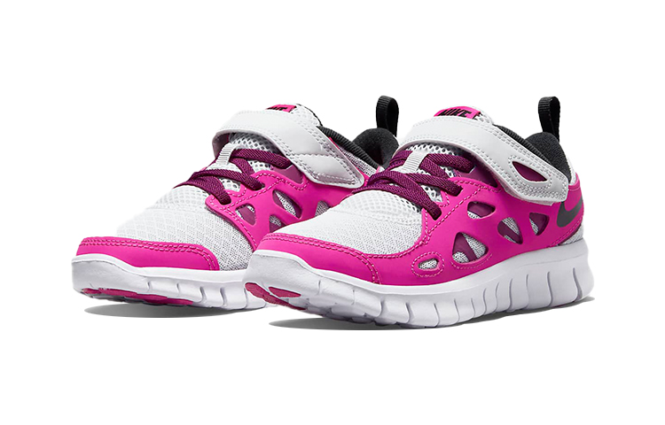 Lookbook BP幼童 Nike Free Run 2 魔術貼 耐磨透氣 低筒跑步鞋 灰粉色