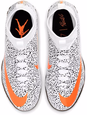 (Preschool) Nike Jr. Mercurial Superfly 7 Academy CR7 Safari TF Turf 'Black White Orange' CV3187-180 Shop (Preschool) Nike Jr. Mercurial Superfly 7 Academy CR7 Safari TF Turf 'Black White Orange' CV3187-180