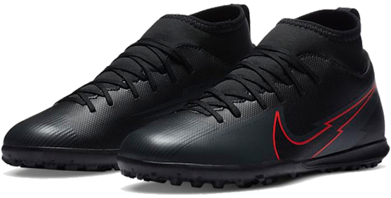 (PS) Nike Jr. Mercurial Superfly 7 Club TF Rumput 'Hitam Merah' AT8156-060 Lookbook (PS) Nike Jr. Mercurial Superfly 7 Club TF Rumput 'Hitam Merah' AT8156-060