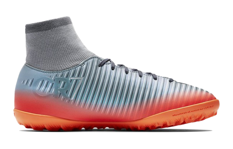Order 兒童 Nike Jr. MercurialX Victory 6 Dynamic Fit CR7 TF 低幫襪套足球鞋 藍橙色