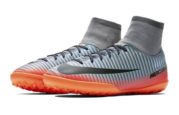 Lookbook 兒童 Nike Jr. MercurialX Victory 6 Dynamic Fit CR7 TF 低幫襪套足球鞋 藍橙色