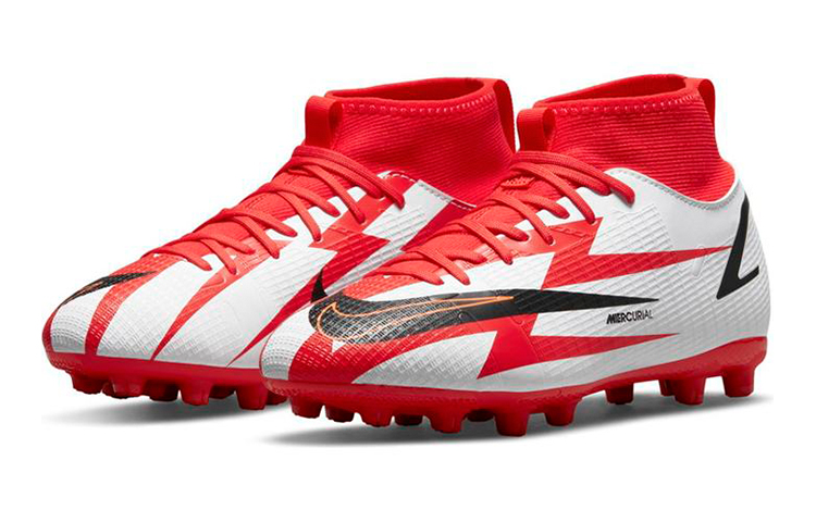 Lookbook 兒童 Nike JR Mercurial Superfly 8 刺客 14 學院版 CR7 HG 硬地足球鞋 紅白