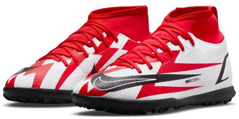 (PS) 耐克JR Mercurial Superfly 8 Club CR7 TF '白红' DB0933-600 Lookbook (PS) 耐克JR Mercurial Superfly 8 Club CR7 TF '白红' DB0933-600