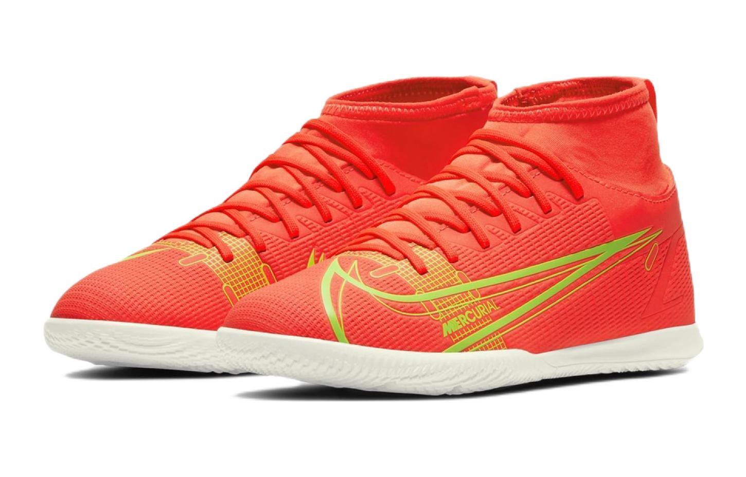 Lookbook 兒童 Nike JR Mercurial Superfly 8 刺客 14 Club IC 室內場地足球鞋 橙綠