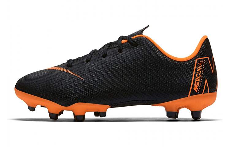 (Preschool) Nike JR Mercurial Vapor 12 Academy FG/MG 'Black Orange' AH7349-081