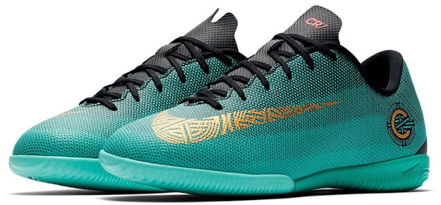 (Preschool) Nike JR Vapor 12 Academy CR7 IC 'Black Green' AJ3099-390 Lookbook (Preschool) Nike JR Vapor 12 Academy CR7 IC 'Black Green' AJ3099-390