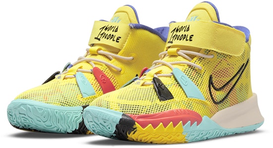 中童 Nike Kyrie 7 “1 World 1 People“ 歐文7 愛與和平 高筒 籃球鞋 檸檬黃 Lookbook 中童 Nike Kyrie 7 “1 World 1 People“ 歐文7 愛與和平 高筒 籃球鞋 檸檬黃