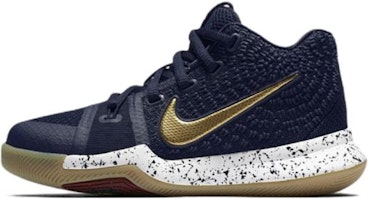 (Preschool) Nike Kyrie Irving 3 'Obsidian Metallic Gold Summit White' 869985-400 (Preschool) Nike Kyrie Irving 3 'Obsidian Metallic Gold Summit White' 869985-400