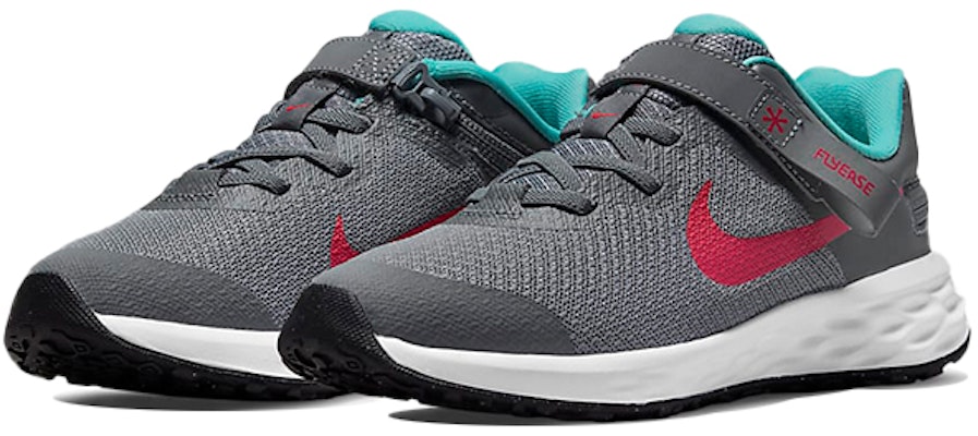 (PS) Nike Revolution 6 FlyEase 'Abu-abu Asap Siren Merah' DD1114-006 Lookbook (PS) Nike Revolution 6 FlyEase 'Abu-abu Asap Siren Merah' DD1114-006