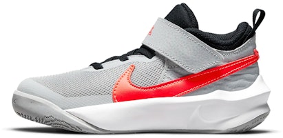 (Preschool) Nike Team Hustle D10 'Light Smoke Grey Bright Crimson' CW6736-006 (Preschool) Nike Team Hustle D10 'Light Smoke Grey Bright Crimson' CW6736-006