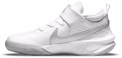 (Preschool) Nike Team Hustle D10 'White Metallic Silver' CW6736-100 (Preschool) Nike Team Hustle D10 'White Metallic Silver' CW6736-100