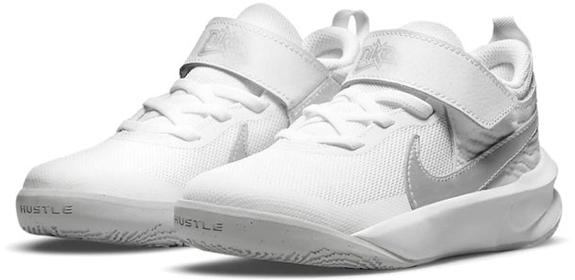 (Preschool) Nike Team Hustle D10 'White Metallic Silver' CW6736-100 Lookbook (Preschool) Nike Team Hustle D10 'White Metallic Silver' CW6736-100