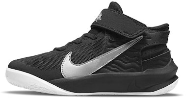 (Preschool) Nike Team Hustle D10 FlyEase 'Black Metallic Silver' DD7302-004 (Preschool) Nike Team Hustle D10 FlyEase 'Black Metallic Silver' DD7302-004