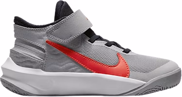 (Preschool) Nike Team Hustle D10 FlyEase 'Grey Bright Crimson' DD7302-006 (Preschool) Nike Team Hustle D10 FlyEase 'Grey Bright Crimson' DD7302-006