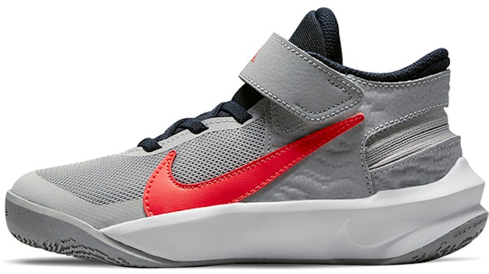 (Preschool) Nike Team Hustle D10 FlyEase 'Grey Bright Crimson' DD7302-006 Buy (Preschool) Nike Team Hustle D10 FlyEase 'Grey Bright Crimson' DD7302-006