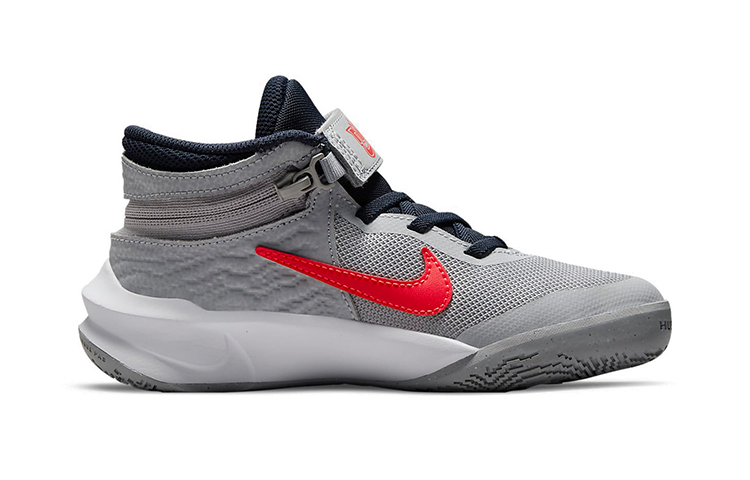 Order (Preschool) Nike Team Hustle D10 FlyEase 'Grey Bright Crimson' DD7302-006