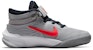 (Preschool) Nike Team Hustle D10 FlyEase 'Grey Bright Crimson' DD7302-006