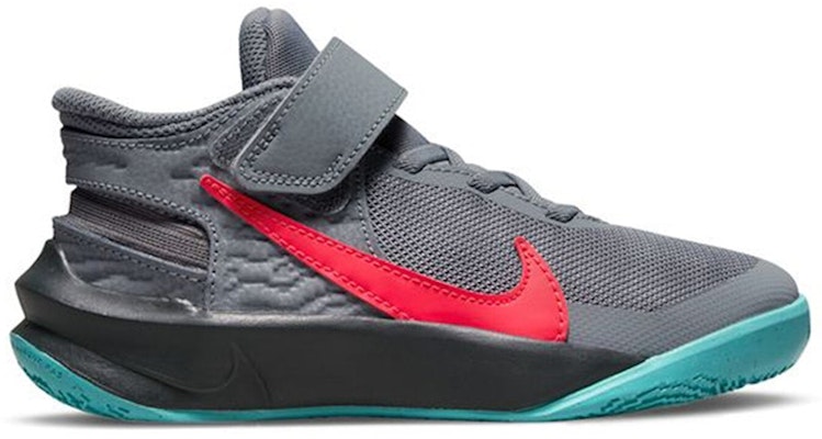(Preschool) Nike Team Hustle D10 FlyEase 'Grey Teal Siren Red' DD7302-008 Buy (Preschool) Nike Team Hustle D10 FlyEase 'Grey Teal Siren Red' DD7302-008