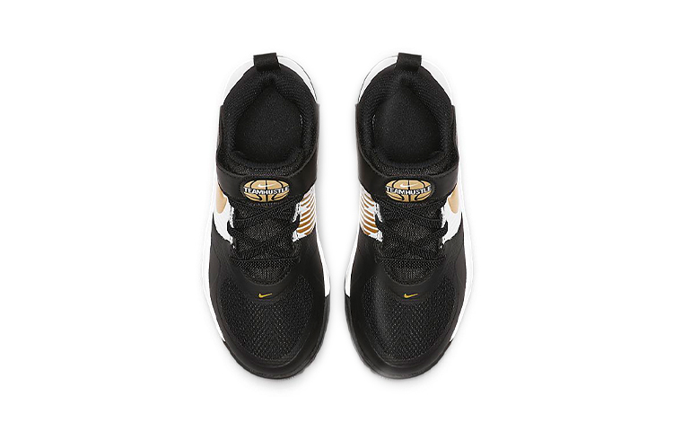 Lookbook 中童 Nike Team Hustle D 9 魔術貼 耐磨防滑 中筒 實戰籃球鞋 白黑金