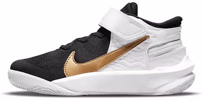 (Preschool) Nike Team Hustle D 10 FlyEase 'Black White Gold' DD7302-002 (Preschool) Nike Team Hustle D 10 FlyEase 'Black White Gold' DD7302-002