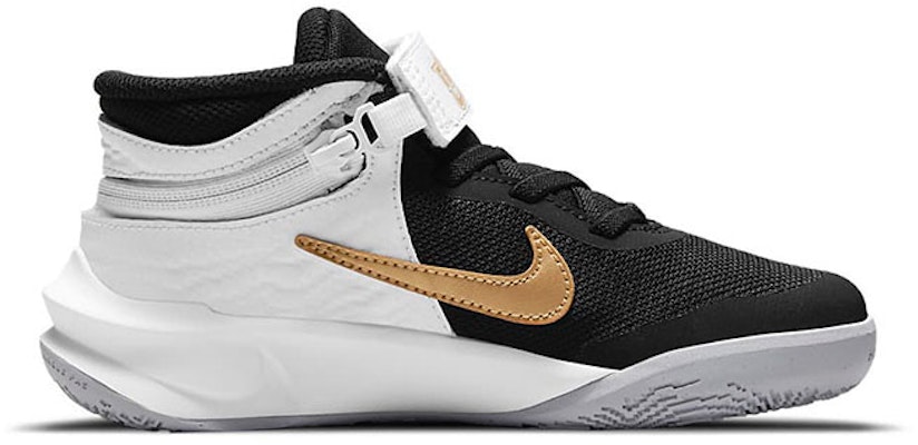 (Preschool) Nike Team Hustle D 10 FlyEase 'Black White Gold' DD7302-002 Order (Preschool) Nike Team Hustle D 10 FlyEase 'Black White Gold' DD7302-002
