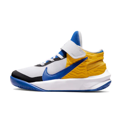 (PS) Nike Team Hustle D 10 FlyEase 'White Blue Yellow'