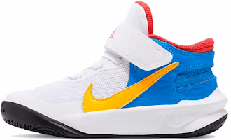 (Preschool) Nike Team Hustle D 10 FlyEase 'White Blue Yellow' DV9109-171 (Preschool) Nike Team Hustle D 10 FlyEase 'White Blue Yellow' DV9109-171