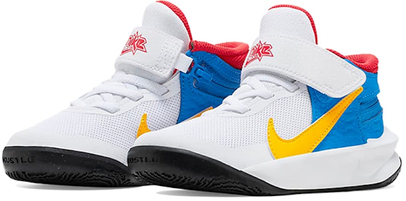 (Preschool) Nike Team Hustle D 10 FlyEase 'White Blue Yellow' DV9109-171 Lookbook (Preschool) Nike Team Hustle D 10 FlyEase 'White Blue Yellow' DV9109-171