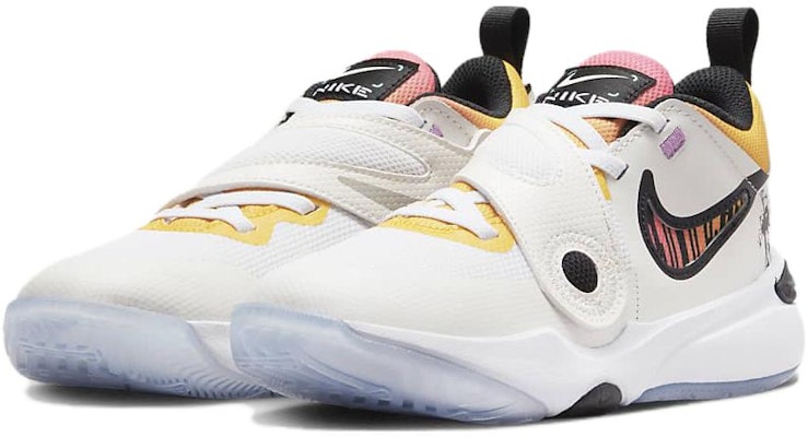 (Preschool) Nike Team Hustle D 11 'White Beige Black' FJ7689-101 Lookbook (Preschool) Nike Team Hustle D 11 'White Beige Black' FJ7689-101