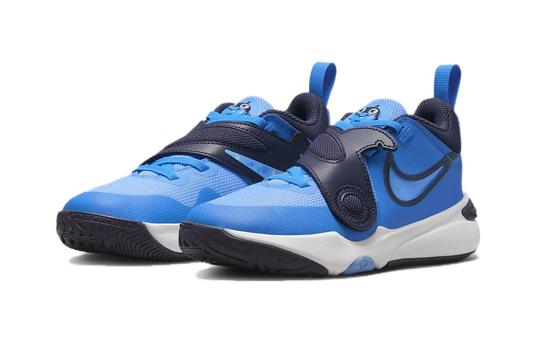 Lookbook 中童 Nike Team Hustle D 11 Lil PS 防滑減震 低筒 兒童籃球鞋 藍白