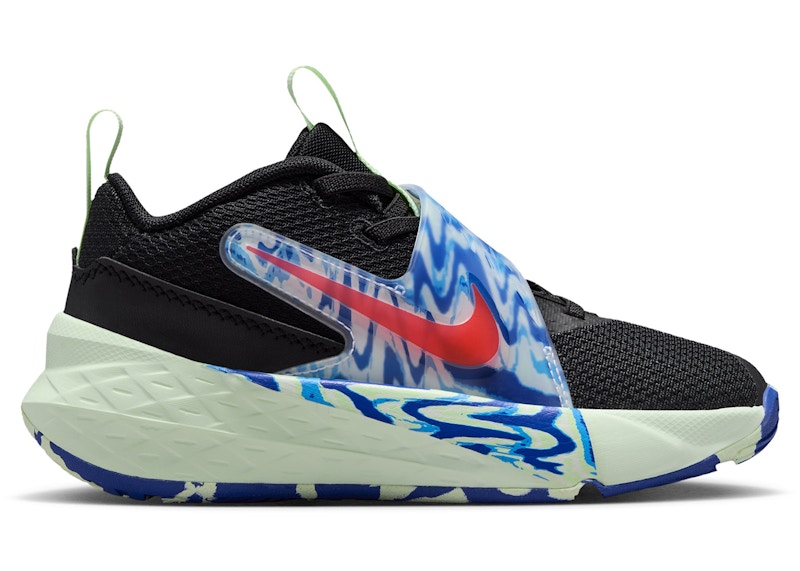 (Preschool) Nike Team Hustle D 12 Black Royal Volt Bright Crimson IQ0814-001