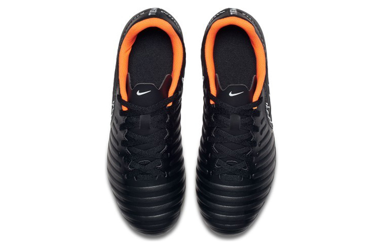 Shop 兒童 Nike Tiempo Legend 7 Club FG 硬場地足球鞋 黑橙色