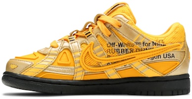 (PS) Off-White x Nike Air Rubber Dunk 'University Gold' Sepatu Pria Wanita CW7410-700 Lookbook (PS) Off-White x Nike Air Rubber Dunk 'University Gold' Sepatu Pria Wanita CW7410-700