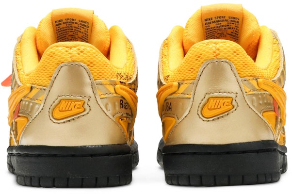 (PS) Off-White x Nike Air Rubber Dunk 'Oro Universidad' CW7410-700 Details for (PS) Off-White x Nike Air Rubber Dunk 'Oro Universidad' CW7410-700