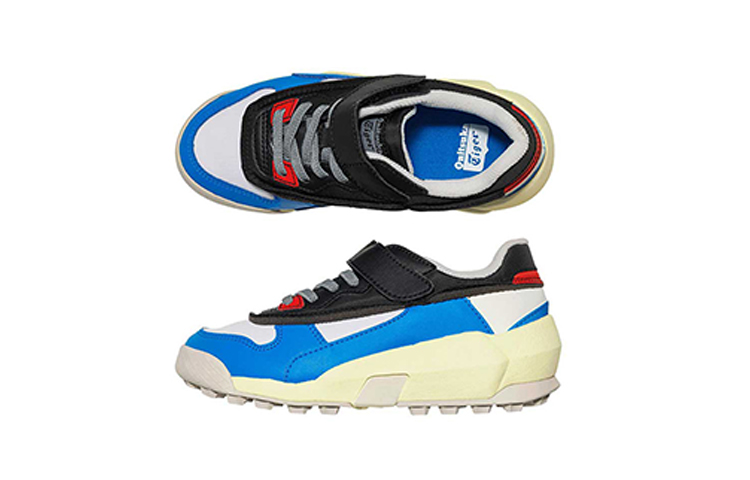 Shop 中童 Onitsuka Tiger Admix Runner PS 魔術貼 厚底運動跑步鞋 灰白藍