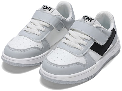 兒童 PONY CITY WINGS 經典休閒 防滑耐磨 低筒 兒童板鞋 灰白黑 Lookbook 兒童 PONY CITY WINGS 經典休閒 防滑耐磨 低筒 兒童板鞋 灰白黑