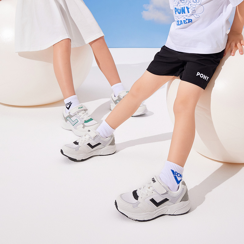 Sizing 儿童 PONY MJ-72 減震透氣 兒童休閒鞋 白灰