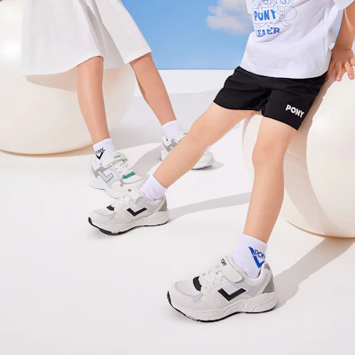 儿童 PONY MJ-72 減震透氣 兒童休閒鞋 白灰 Sizing 儿童 PONY MJ-72 減震透氣 兒童休閒鞋 白灰