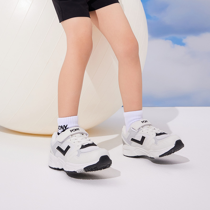 Cheap 儿童 PONY MJ-72 減震透氣 兒童休閒鞋 白灰